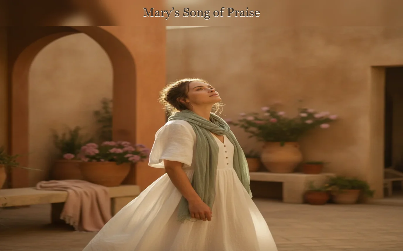 Photoreal pregnant woman reading an open Bible beside a sunlit window, warm sand and sage tones, soft linen textures, pe